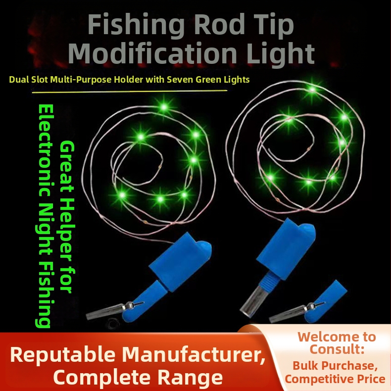 Žvejybos lazdelės LED signalo šviesa, maitinama baterijomis, plastikinis korpusas, veikimo nuotolis 100–200 m