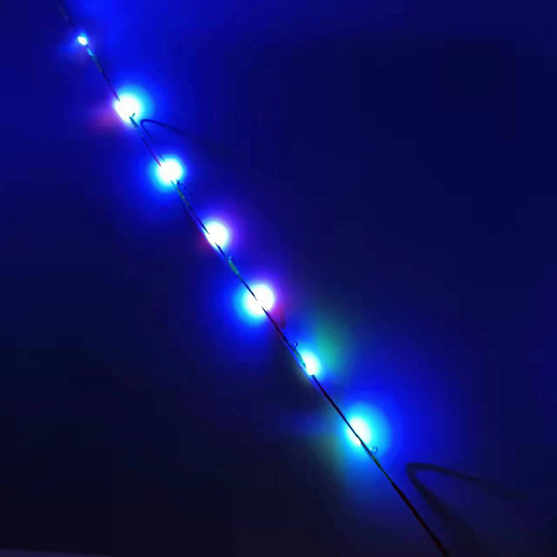 LED сигнална светлина за върха на риболовна въдица, батерийно захранване, пластмасов корпус, обхват 100–200 м