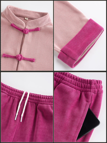 Taichi súprava, unisex, zimný model s fleecovou podšívkou, polyester-spandex zmes (97,5% polyester, 2,5% spandex), podšívka: polyester