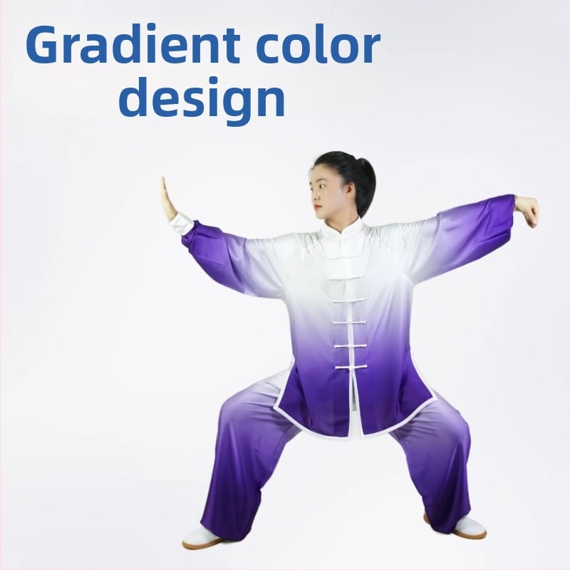 Tai Chi tréningový overal, unisex pre dospelých, jednofarebný vzor, 100% polyester, podšívka z mliekového hodvábu