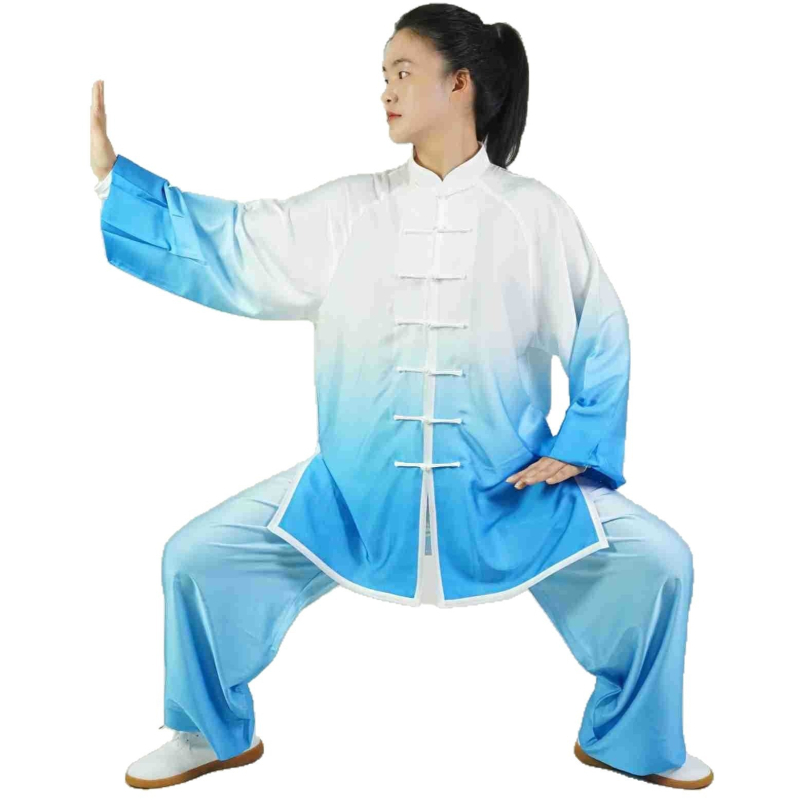 Tai Chi tréningový overal, unisex pre dospelých, jednofarebný vzor, 100% polyester, podšívka z mliekového hodvábu