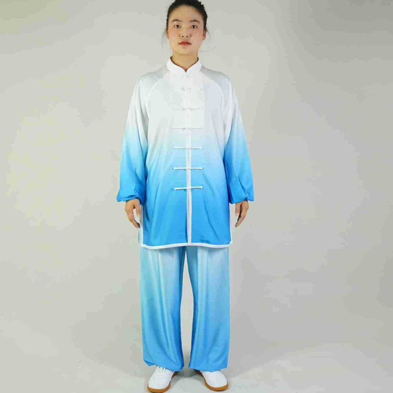 Tai Chi tréningový overal, unisex pre dospelých, jednofarebný vzor, 100% polyester, podšívka z mliekového hodvábu