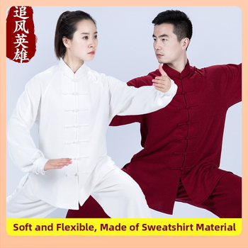 Taichi mikina na jeseň-zimu – unisex, 100% bavlna, jednoduchý vzor, pre Tai Chi cvičenie