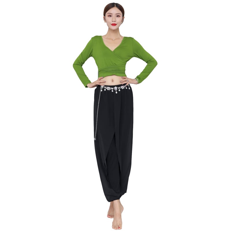 Női hosszú ujjú hastánc ruha — modal-pamut keverék hálópaneles kialakítás, 2023 tavasz kollekció