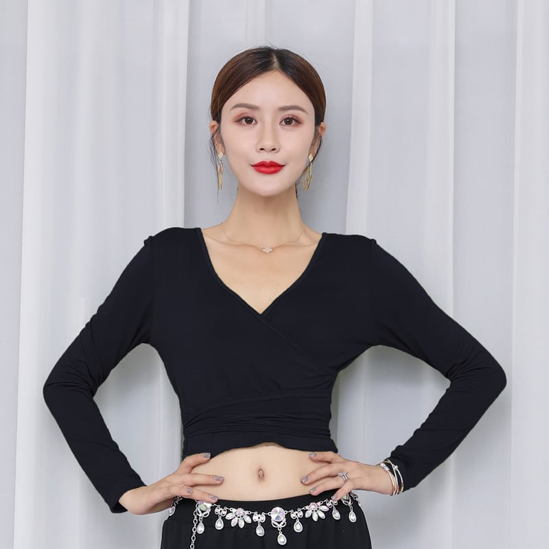 Női hosszú ujjú hastánc ruha — modal-pamut keverék hálópaneles kialakítás, 2023 tavasz kollekció