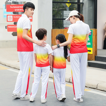 Детски летен спортен комплект с къс ръкав топ и панталони, полиестер 95%, без качулка, ежедневен стил за движение