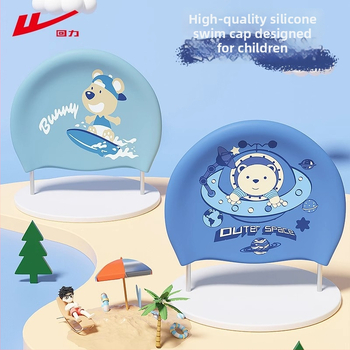 Vaikų silikoninė plaukimo kepurėlė su spauda, vandeniui atspari, plaukimo