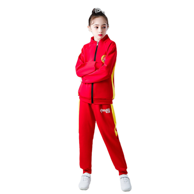 Dječja Sanda uniform za borilačke vještine, unisex, s printom, tkanina: južno-korejska svila; sastav: 95% poliester, 5% spandex; pogodna za trčanje, vožnju biciklom i trening borilačkih vještina