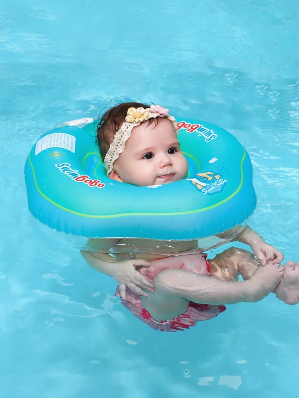 Swimbobo dječji unutarnji napuhljivi plivački prsten za bebe – prsten za vrat u obliku cvijeta šljive, novorođenče