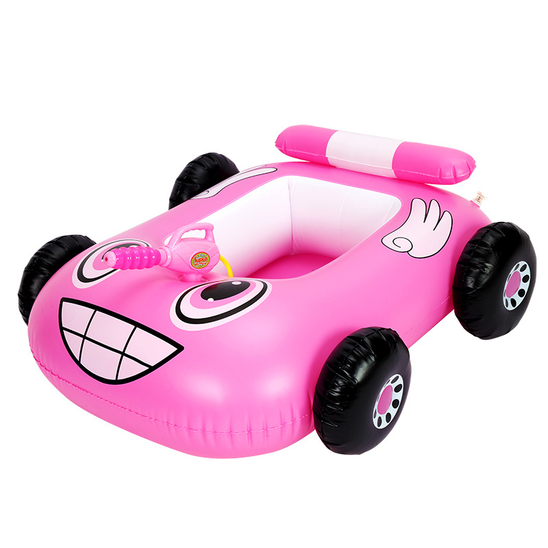 Dječji napuhavajući prsten za plivanje s vodnim pištolom, dizajn sportskog automobila, karikatura uzorak, PVC 0.23 mm