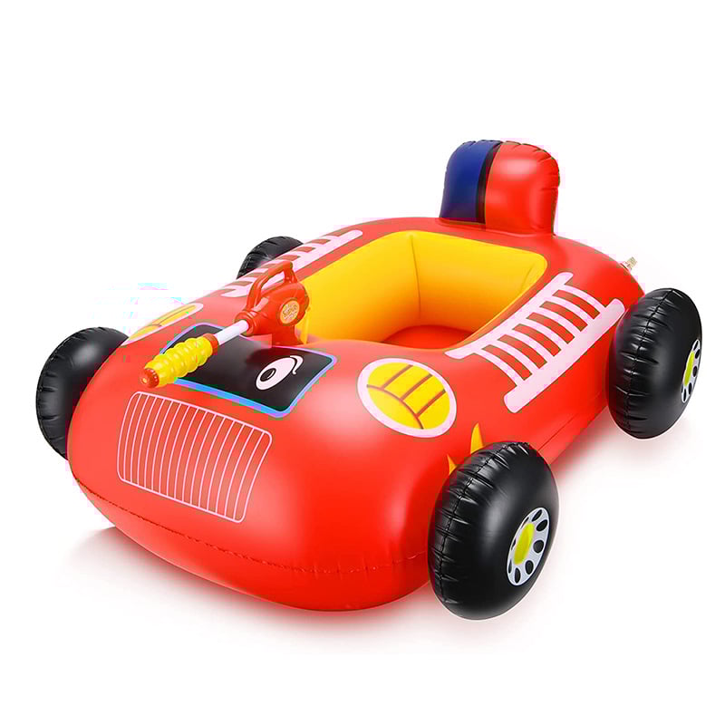 Dječji napuhavajući prsten za plivanje s vodnim pištolom, dizajn sportskog automobila, karikatura uzorak, PVC 0.23 mm