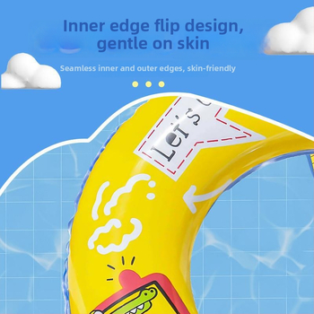 Vaikų plaukimo žiedas su karikatūrų raštu, ekologiškas PVC, prekės kodas Q2033