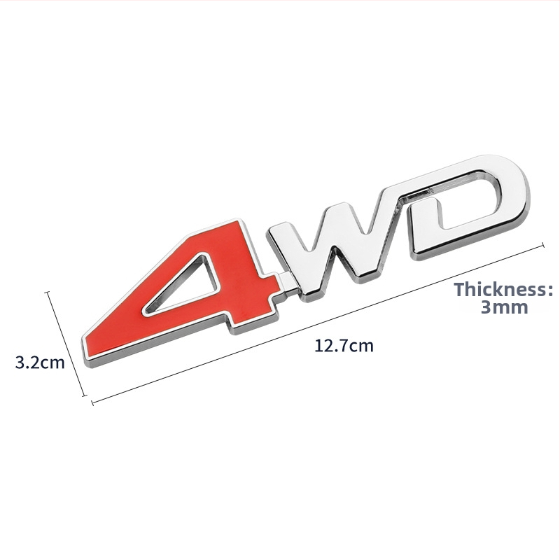 4x4 zadný štítok, 3D nálepka karosérie, s lepidlom, univerzálny model, vzor V6V8