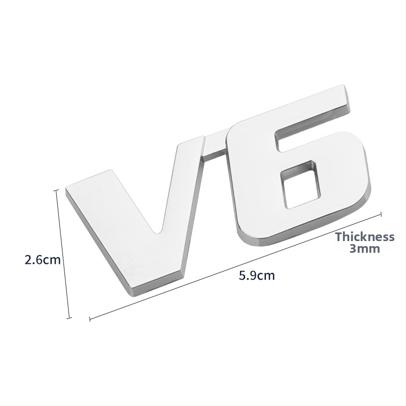 4x4 zadný štítok, 3D nálepka karosérie, s lepidlom, univerzálny model, vzor V6V8