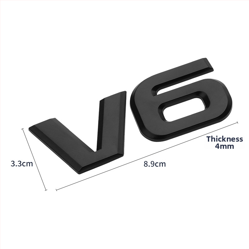 4x4 zadný štítok, 3D nálepka karosérie, s lepidlom, univerzálny model, vzor V6V8