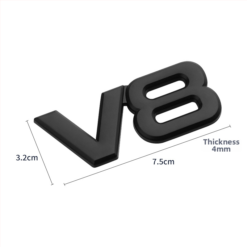4x4 zadný štítok, 3D nálepka karosérie, s lepidlom, univerzálny model, vzor V6V8