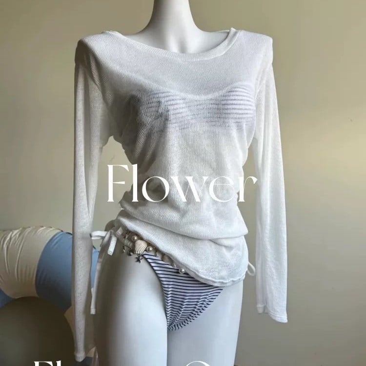 Set de bikini trei piese pentru femei, cu dungi, fără spate, cu pernă pentru bust și fără suport din oțel; nailon 82%, căptușeală poliester 98%, greutate 200 g; potrivit pentru înot