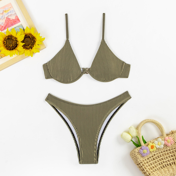 2026 nova ženska dvodijelna bikini set, jednobojni, seksi