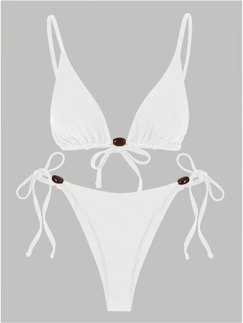 Bikini pentru femei, bretele încrucișate, fără spate, uscare rapidă; poliester 82%, greutate 150 g
