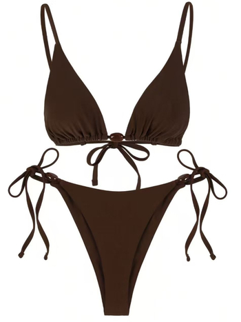 Bikini pentru femei, bretele încrucișate, fără spate, uscare rapidă; poliester 82%, greutate 150 g