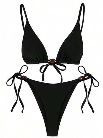 Bikini pentru femei, bretele încrucișate, fără spate, uscare rapidă; poliester 82%, greutate 150 g