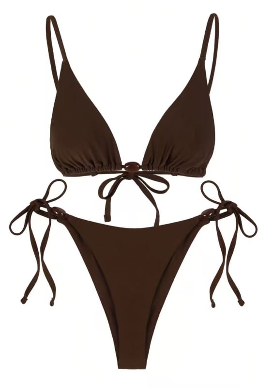 Bikini pentru femei, bretele încrucișate, fără spate, uscare rapidă; poliester 82%, greutate 150 g