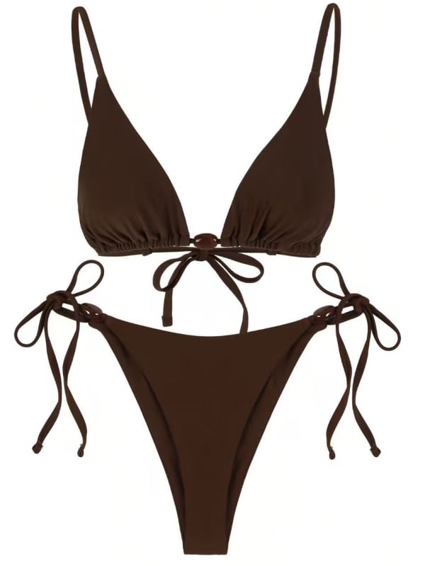 Bikini pentru femei, bretele încrucișate, fără spate, uscare rapidă; poliester 82%, greutate 150 g