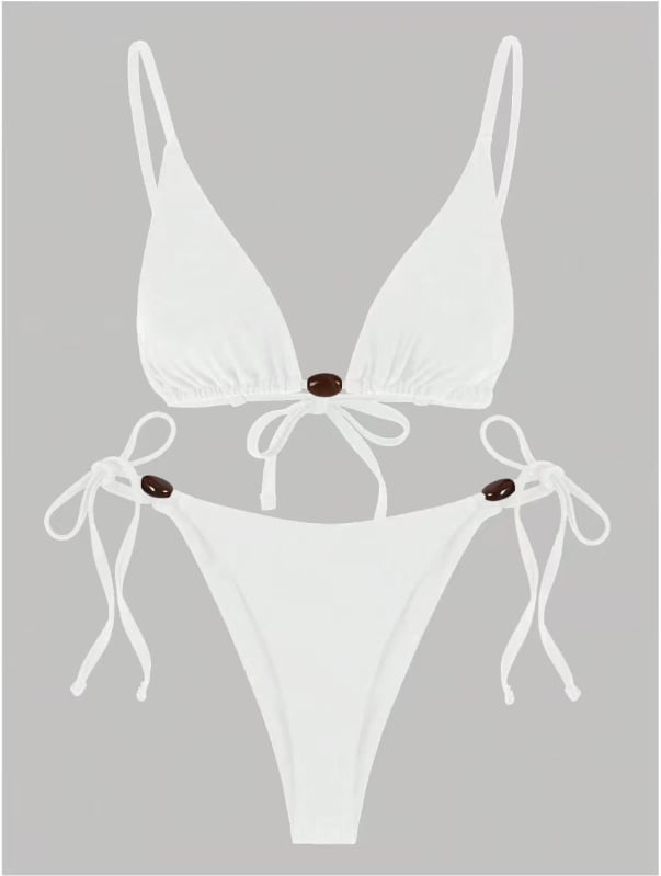 Bikini pentru femei, bretele încrucișate, fără spate, uscare rapidă; poliester 82%, greutate 150 g