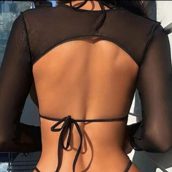 Dvodijelni split bikini s jastučićima za prsa, brzo se sušeći poliester, visoka elastičnost, bez leđa