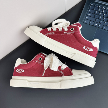 Мъжки маратонки в корейски стил, канвас горна част, гумена подметка, нисък профил, връзки, вулканизирана конструкция