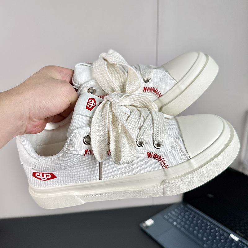 Мъжки маратонки в корейски стил, канвас горна част, гумена подметка, нисък профил, връзки, вулканизирана конструкция