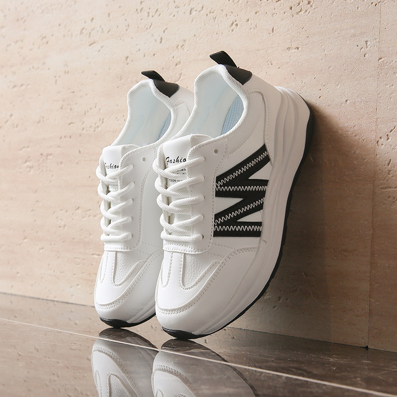 Pantofi casual pentru femei din PU, vârf rotund, închidere cu șiret în față, căptușeală respirabilă