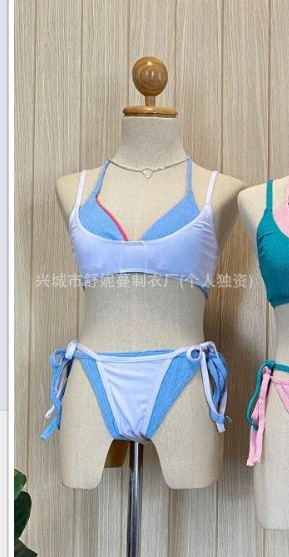 SNM ženski kupaći kostim, četverodijelni split bikini set, visok struk, otvorena leđa, seksi kroj; materijal najlon-spandeks