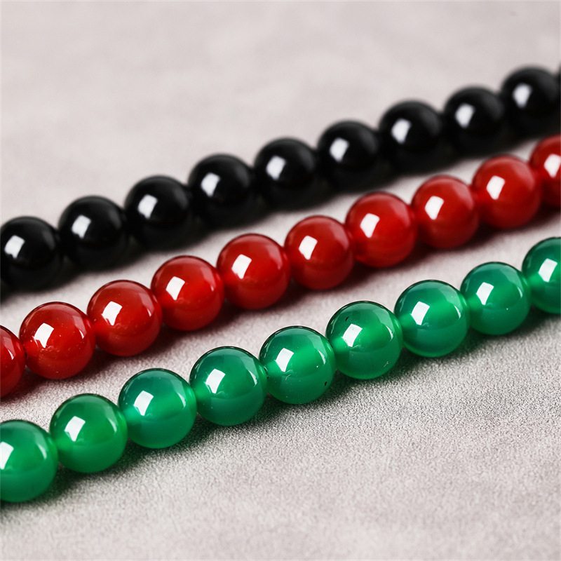 Komponente za DIY nakit – slobodne perle od ahata, kružnog oblika, poluzavršeni dijelovi za dugačak lanac