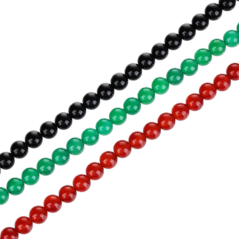 Komponente za DIY nakit – slobodne perle od ahata, kružnog oblika, poluzavršeni dijelovi za dugačak lanac