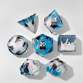 Set zaruri D20 din aliaj de zinc, formă unghi drept, 50 buc. în cutie, prelucrare personalizată