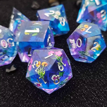 Set zaruri D20 din aliaj de zinc, formă unghi drept, 50 buc. în cutie, prelucrare personalizată