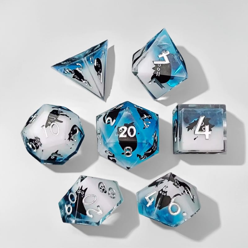 Set zaruri D20 din aliaj de zinc, formă unghi drept, 50 buc. în cutie, prelucrare personalizată