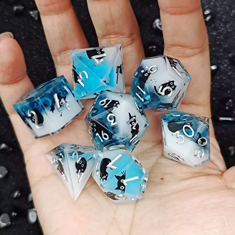 Set zaruri D20 din aliaj de zinc, formă unghi drept, 50 buc. în cutie, prelucrare personalizată