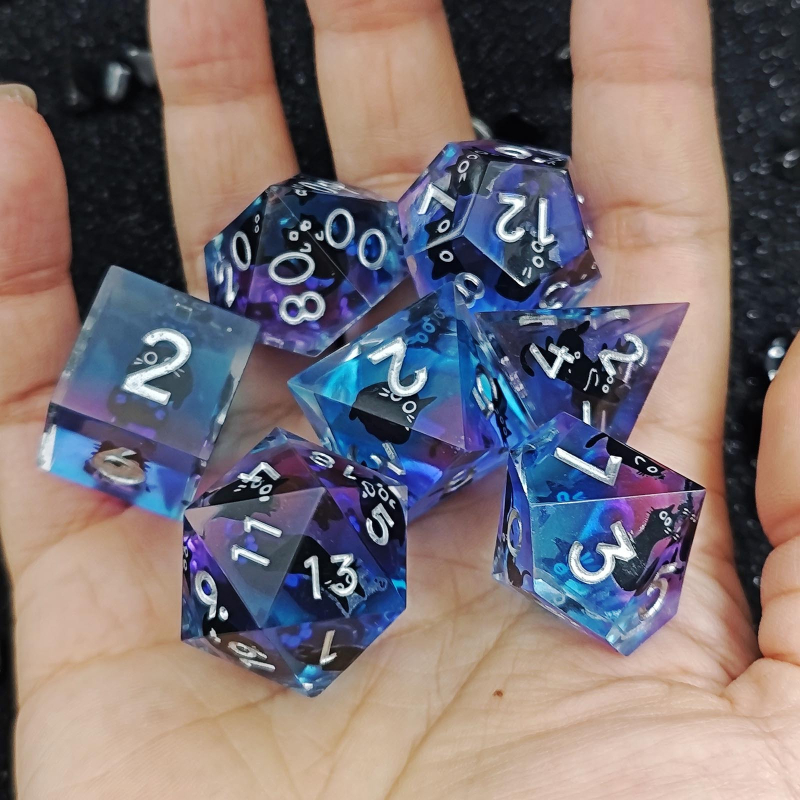 Set zaruri D20 din aliaj de zinc, formă unghi drept, 50 buc. în cutie, prelucrare personalizată