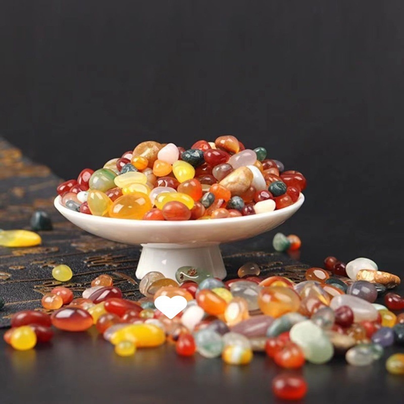 Amestec de mărgele calcedonie și agată — mărgele rotunde, ambalate, semifinisate