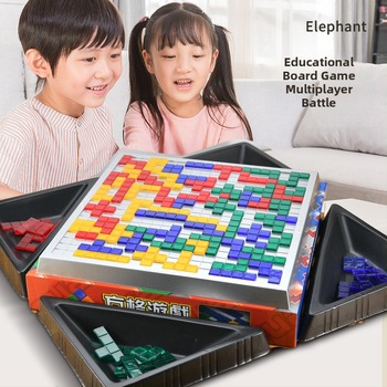 Puzzle‑strategická stolová hra pre 2–4 hráčov, plastový materiál, značka ELM/huamela, vek 4–6 rokov