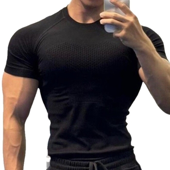 Muška kratka kompresijska majica – najlon, upija vlagu, brzo suši, za trčanje