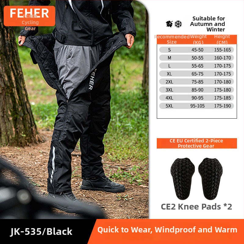Feher unisex nohavice na motocykel pre jazdu – zima, ochrana proti pádu