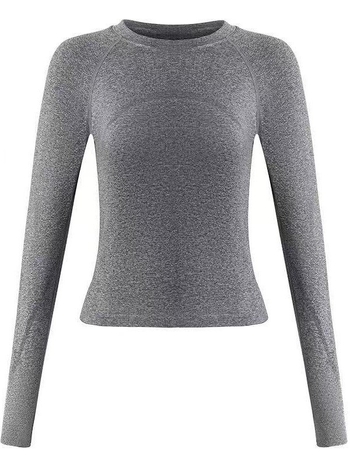 Sievietes jogas tops ar garām piedurknēm, neilona audums, sastāvs 92% neilons + 8% spandekss, tievs griezums