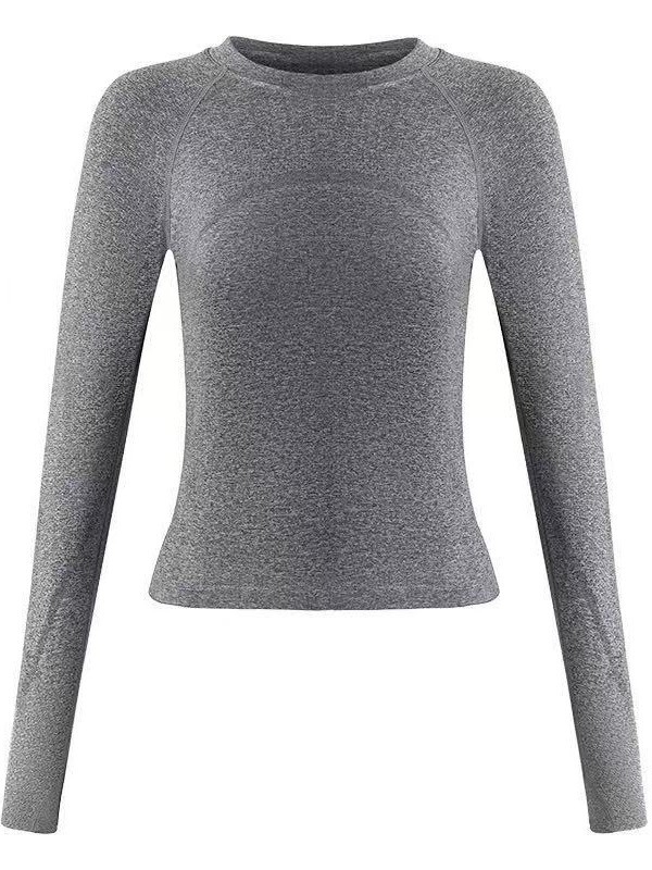 Sievietes jogas tops ar garām piedurknēm, neilona audums, sastāvs 92% neilons + 8% spandekss, tievs griezums