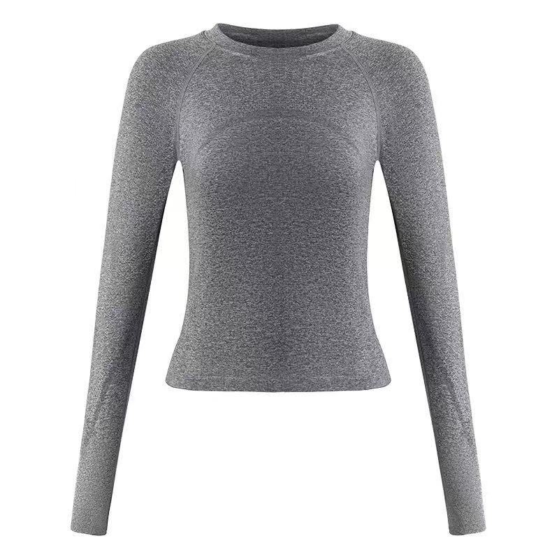 Sievietes jogas tops ar garām piedurknēm, neilona audums, sastāvs 92% neilons + 8% spandekss, tievs griezums