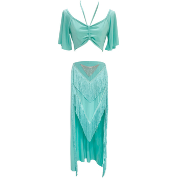 Set Belly Dance za žene – tkanina Crystal Cotton s resicama, 70–80% pamuk, ljeto 2024