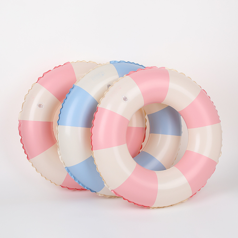 Vaikų languotas vienos sluoksnio pripučiamas plaukimo žiedas, PVC storis 22, pažasties atrama, anti-nugriuvimas (3–16 metų)