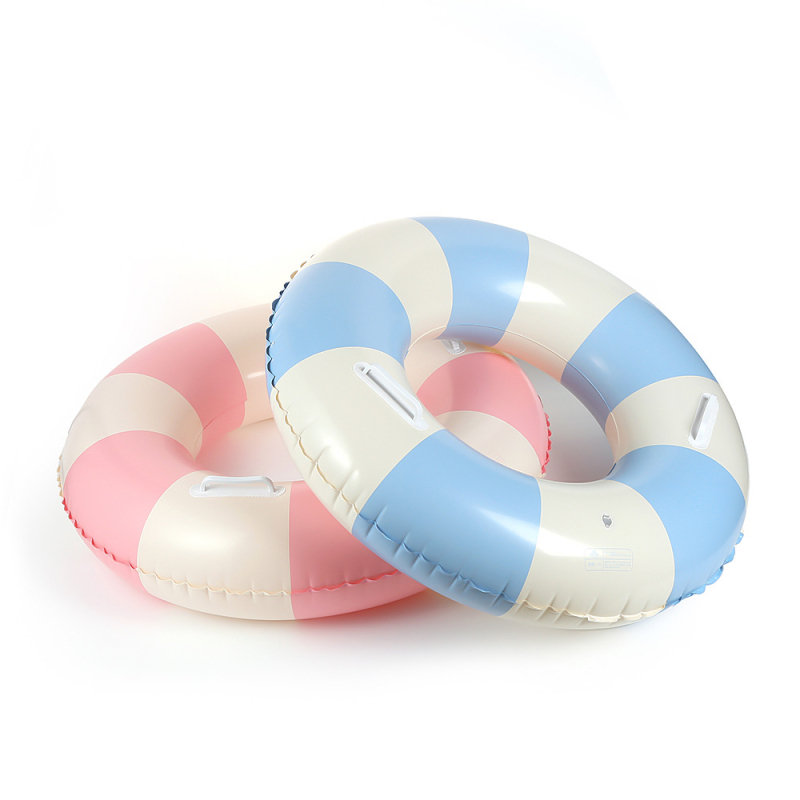 Vaikų languotas vienos sluoksnio pripučiamas plaukimo žiedas, PVC storis 22, pažasties atrama, anti-nugriuvimas (3–16 metų)